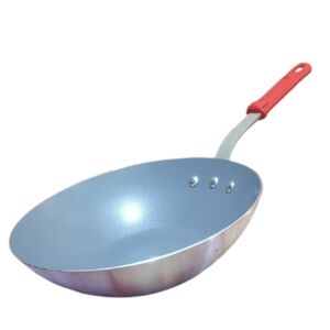 Tivoli Gray Nonstick Wok w/ Frying Pan Red Handle – Lightweight Stir Fry Pan